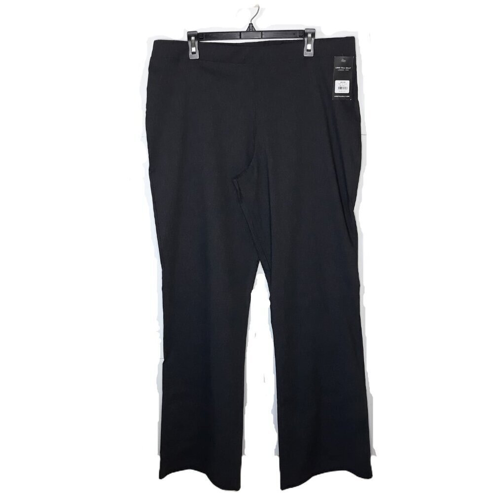 Long Tall Sally Wide Leg Trouser Pants 16X35 Gray Elastic Waist Pull On Long Leg